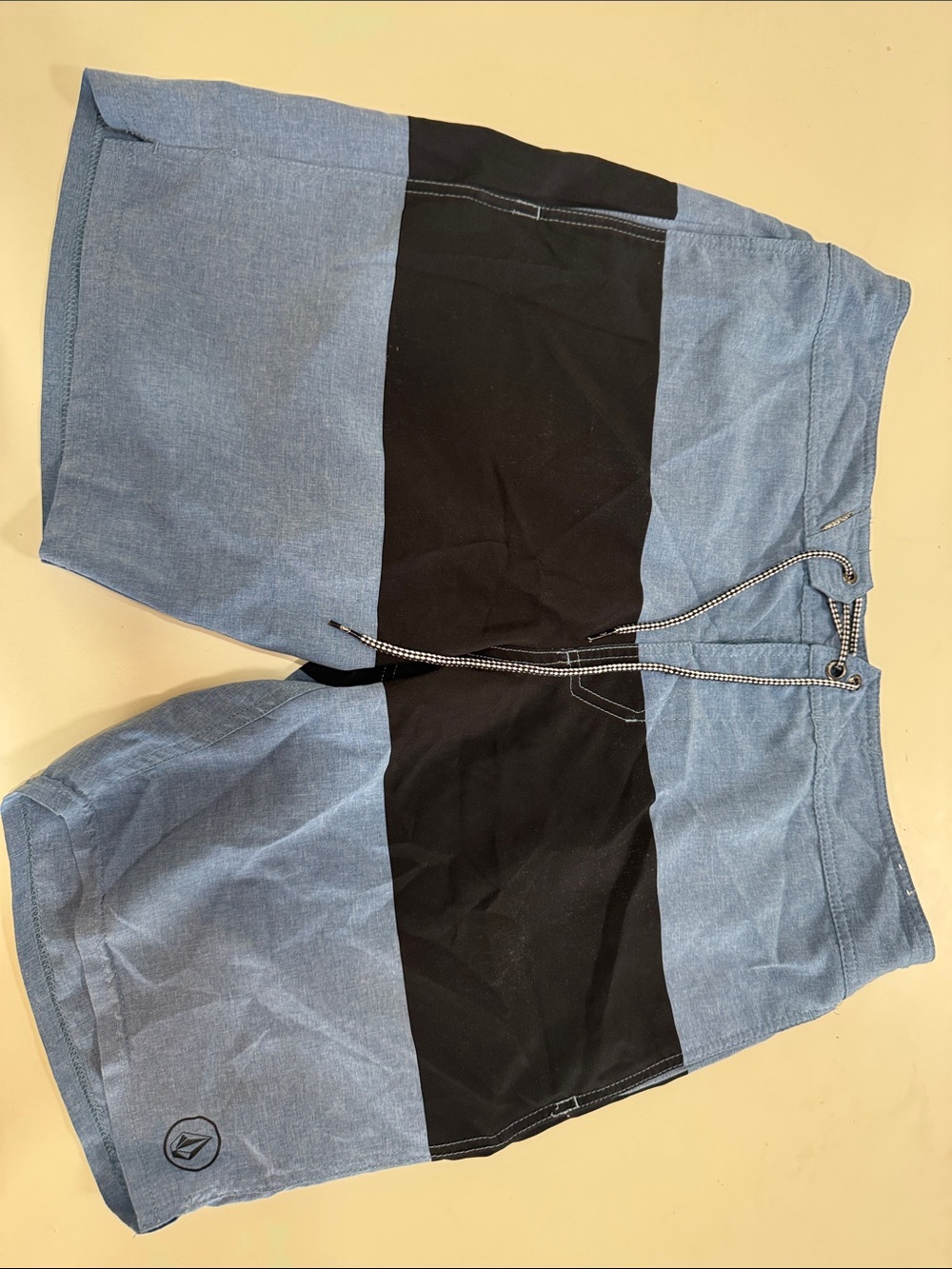 Men's Two-Tone Blue and Black Swim/Board Shorts